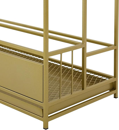 Umbrella Stands, Commercial Umbrella Holder with Removable Drip Tray (Gold)