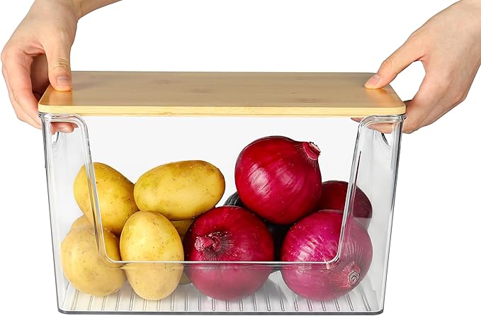 Pantry Organizer and Storage Stackable Kitchen Pantry Basket for Onion, Potato, Vegetable, Produce