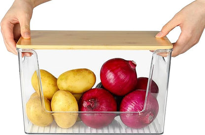 Pantry Organizer and Storage Stackable Kitchen Pantry Basket for Onion, Potato, Vegetable, Produce