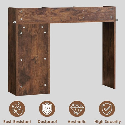 Desktop Bookshelf, Wooden Desk Storage Hutch with 5 Shelves, 3-Tier Desktop Display Organizer Rack for Office Home (Brown, 5 Shelves A)