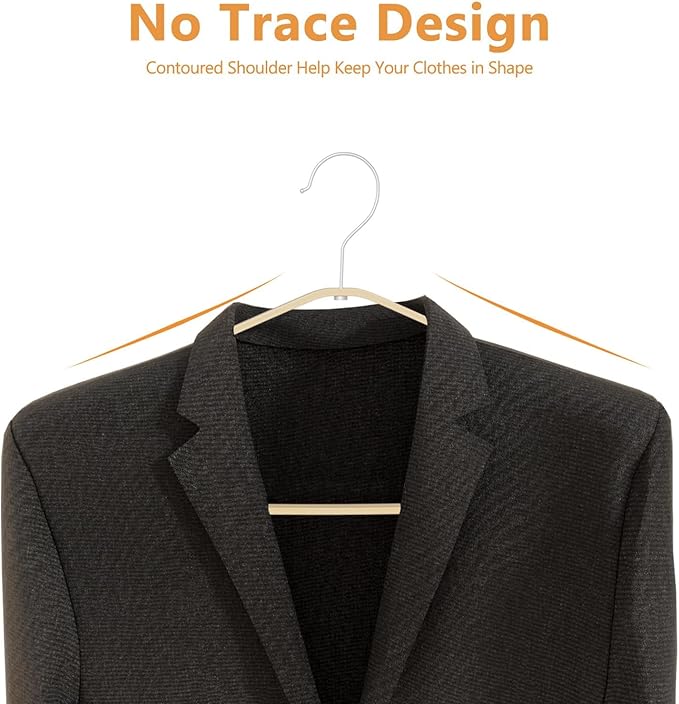 APRTAT Bamboo Hangers - 30 Pack, Slim & Durable Suit Hangers with 360-Degree Rotatable Hook, for Clothes, Jacket, Shirt, Tank Top, Pant (Natural)