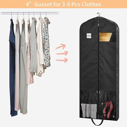 STEPONE Dress Bags for Gowns Long, 65" Dress Garment Bags for Hanging Clothes, Dress Bags for Closet Storage and Traveling, Foldable Dress Cover