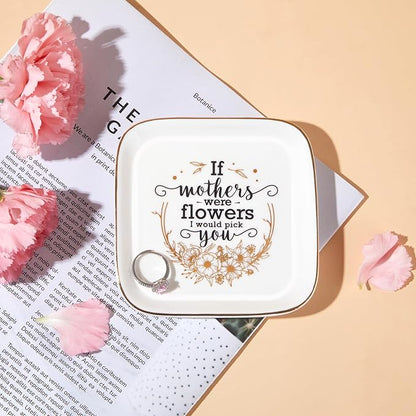 PUDDING CABIN Mothers Day Gifts for Mom Jewelry Dish If Mothers Were Flowers I Would Pick You Present for Step Mom Stepmom New Bonus Stepmother Birthday Wedding Christmas