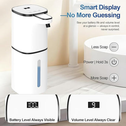 Automatic Liquid Soap Dispenser, 9 Adjustable Levels, 380ml/12.8oz, Auto Touchless Hand Soap or Dish Soap Dispenser,USB Rechargeable Dispenser,Wall Mount or Tabletop Use for Bathroom Kitchen
