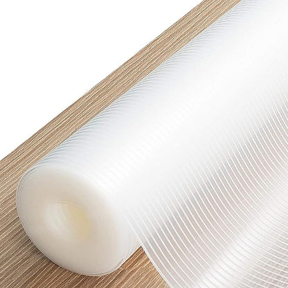 Shelf Liner Drawer Liner, 12IN x 20FT Non Slip Non Adhesive Cabinet Liner for Kitchen, Refrigerator, Drawer - Clear Ribbed