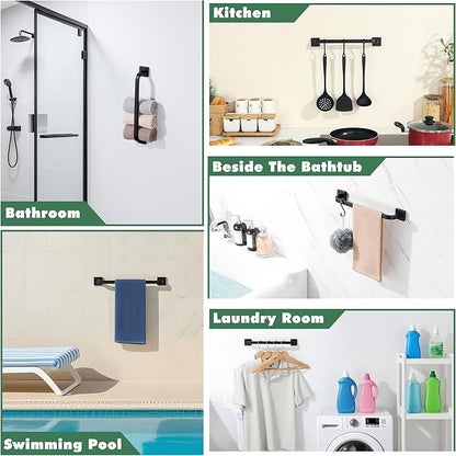 Alise 16'' Towel Bar for Bathroom,Towel Holder Black Towel Racks for Bathroom Wall Mount,SUS304 Stainless Steel Towel Rail Towel Hanger for Wall,Matte Black