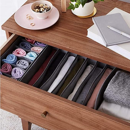 Dresser Drawer Organizer 8 Pack Clothes Underwear Sock Storage Dark Gray Drawer Dividers Blue Foldable Closet Organizer Storage Box Dresser Drawer Organizers