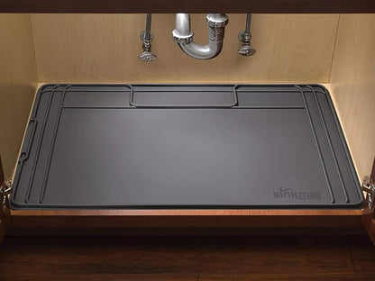 WeatherTech SinkMat – Waterproof Under Sink Liner Mat for Kitchen Bathroom – 34” x 22” Inches - Durable, Flexible Tray – Home undersink Organizer Must Haves, Black