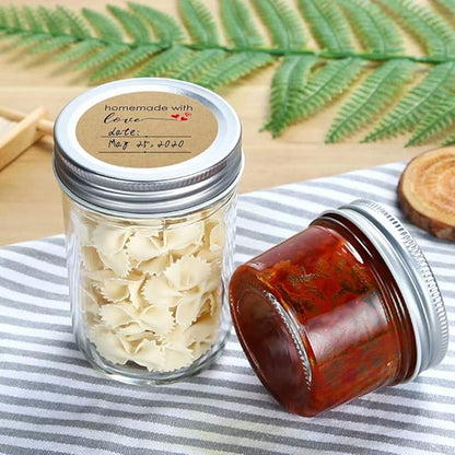 2 Inch Homemade with Love Sticker with Lines for Writing (500 Labels per roll) Brown Kraft Stickers for Canning Labels Jar, Store Owners, Crafts, Organizing, Gift, Price Tags, Envelop Seal