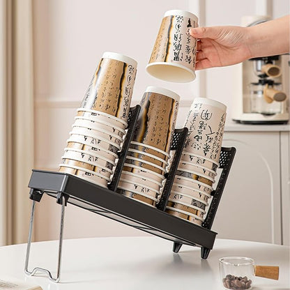 Coffee Cup Holder, Disposable Cup Holder, Plastic Cup Holder 3 Slot, Suitable for Countertop Coffee Station, Bar, Restaurant, Breakroom Home