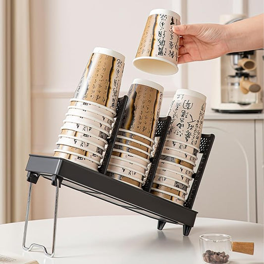 Coffee Cup Holder, Disposable Cup Holder, Plastic Cup Holder 3 Slot, Suitable for Countertop Coffee Station, Bar, Restaurant, Breakroom Home