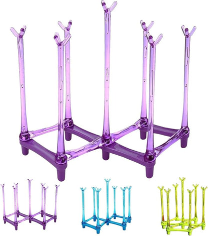 Alovexiong Retractable Cup Drying Rack Drinking Glass Holder Bottle Drying Holder Sports Bottle Drainer Stand Plastic Bag Dryer and Mug Tree Cup Stand Tray Holder for Kitchen,Office (Random Color)