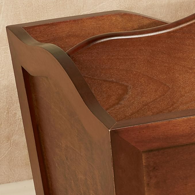 Touch of Class Magnificent Lyndhurst Wooden Magazine Rack - Regal Walnut - Wood Floor Furniture Racks for Periodicals, Newspapers and Magazines.