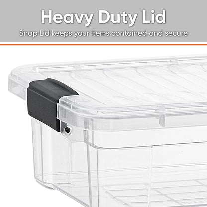 Superio Storage Bins with Lids- 8 Pack, 7.4 Qt Clear Boxes for Organizing, Stackable Plastic Containers- BPA Free, Non-Toxic, Odor Free, Organizer for Home, Office, Dorm
