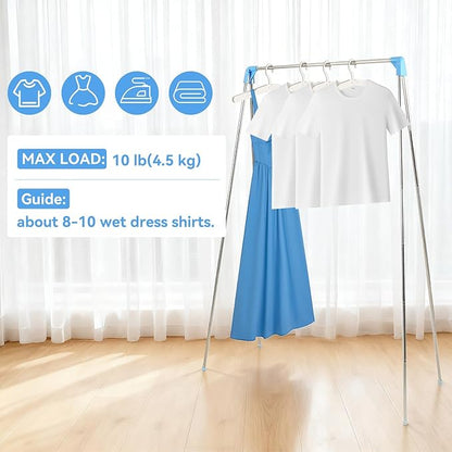 Twist-to-Lock Portable Clothes Drying Rack, Foldable Garment Rack for Travel, Dance Competitions, Collapsible Hanging Rack for Camping, Hotel & Dorm Use (Basic)