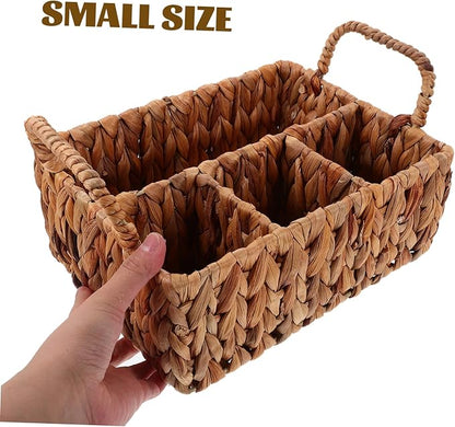 Storage Basket for Cutlery Woven Basket Chopstick Holder Rustic Decorative Desktop Organizer