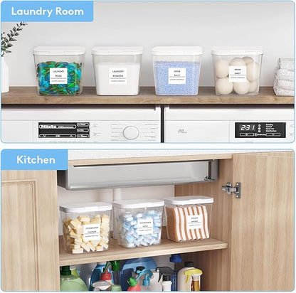 Lifewit Laundry Pods Container with Pop-up Lid, Detergent Dispenser, Dryer Sheet Holder, Laundry Room Organization Storage Jars for Washing Powder, Soap, Scent Booster Beads,0.72gal, 5 Pcs