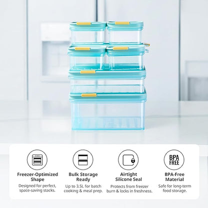 LocknLock HFL102 Freezer Fit Plastic Food Storage Container with Lid for Kitchen, Lunch, Meal Prep, and Leftovers, BPA-Free, Airtight, Leakproof, Microwave, Dishwasher-Safe, 750ml