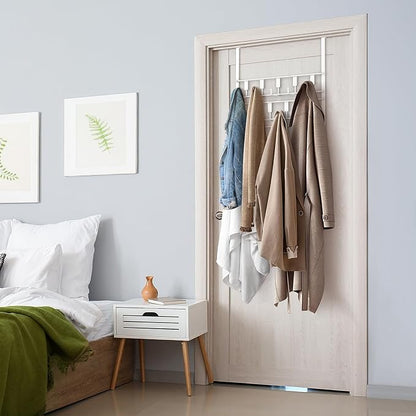 PAPAGIFTREE Over The Door Hooks for Hanging, 14 Hook Over Door Hanger and Towel Rack for Bathroom