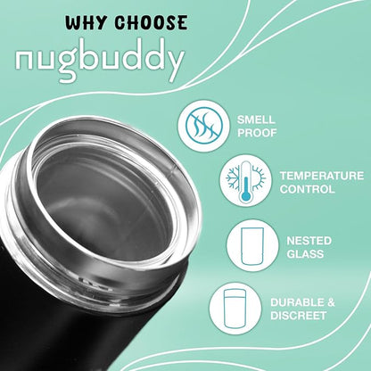 Mini Airtight Storage Container - Vacuum Sealed Insulated w Nested Glass Jar - UV Protection, Temperature Controlled Stainless - Whiteboard Finish w Marker Included - 100 ml