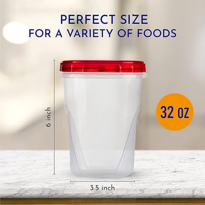 AQUA BLUE Soup Freezer Storage Containers with Twist Top Lids [32 Oz 10 Pack] Reusable Plastic Food Storage Containers with Screw On Lids, Leakproof, Stackable, Microwave Safe BPA Free