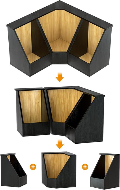Jolitac Wood Pantry Storage Bins, Potato and Onion Storage Bin for Pantry and Kitchen Counter Multipurpose Organization Containers for Produce, Fruits, Vegetable, Set 3 Pieces