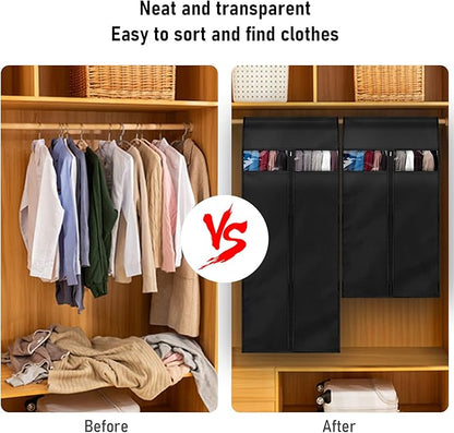 Garment Bag Black Large (L 24x20x35.5") Storage bag for clothes Long-term storage Jacket and clothes Protection from dust