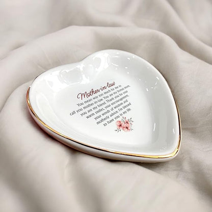 Clover89 Mother-in-law Ring Dish Gifts-Ring Jewelry Trinket Tray For Her-Ring Holder Dish For Mom,Mother of the Groom, Bonus Mom-Wedding,Birthday,Christmas,Mother's Day,Thanksgiving Gifts for Women