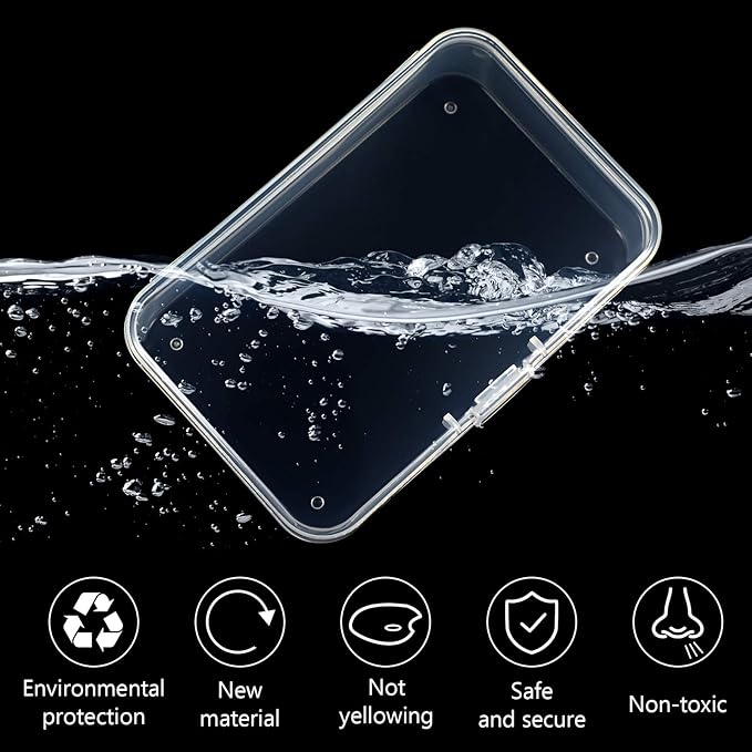 Jetec 6 Pieces Mini Plastic Clear Beads Storage Containers Box for Collecting Small Items, Beads, Jewelry, Business Cards, Game Pieces, Crafts (3.3 x 2.1 x 1 Inch)