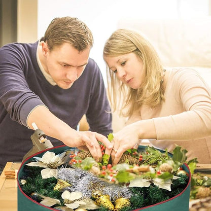 Primode Heavy Duty Wreath Storage Bag 30"- Garland Wreaths Container with Handles - Durable 600D Oxford Polyester Material Xmas Holiday Wreaths Storage Holder 30” (Green)