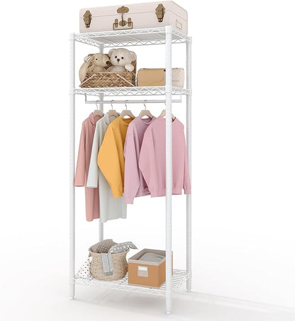 Heavy Duty Clothes Rack with Shelves,Adjustable Metal Wire Shelving Garment Rack Freestanding Closet Organizers and Storage for Bedroom, Laundry Load 684LBS