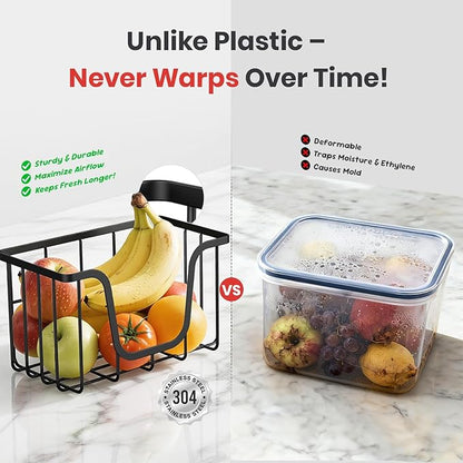 KONE Large Trash Bag Holder, 2 Pack Garbage Bag Dispenser, Storage Stackable Kitchen Organizer with Bamboo Top, Wall Mount Laundry Pantry Organization Black