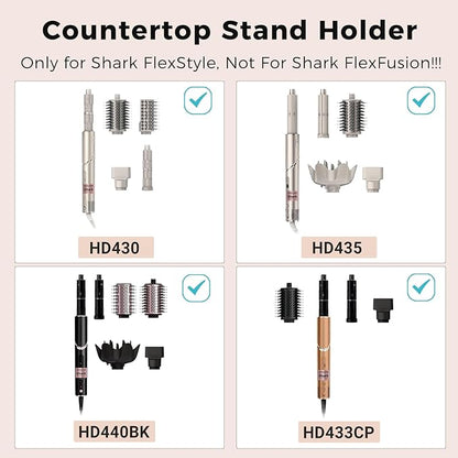 Affogato Wall Mount Holder Compatible with Shark FlexStyle, Acrylic Wall Mounted Organizer for Storage Attachments, Rack with Cord Hanger for Accessories Curlers Brushes Diffuser