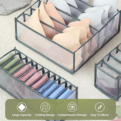 TOOVREN Socks Organizer 2 Pack, sock drawer organizer, sock drawer organizer divider, Cabinet Closet Organizers and Storage, Mesh Foldable Compartment Boxes for Storing Socks, Underwear, Ties, Panties