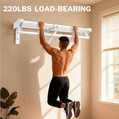 Steel Closet Shelf with Hanging Rod, Back Wall & Side Wall Mounted, 28-48'' Expandable White Closet Shelves, Heavy Duty Storage Rack Holds 220 lbs, Adjustable DIY Closet Rod Divider Separator