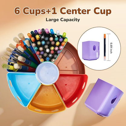 GAMENOTE Rotating Art Supplies Organizer - Lazy Susan Office School Supply for Kids Desk Organization and Storage Homeschool Craft Caddy Classroom Organization (Large)