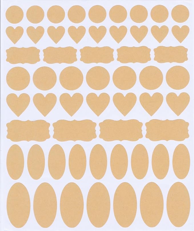 Brown Kraft Bottle Label Stickers, Self Adhesive Blank Labels for Essential Oil Bottle, Mason Jars, Spice Jars, Storage Bins, Skincare Labels, Pantry Labels (Circular Style)