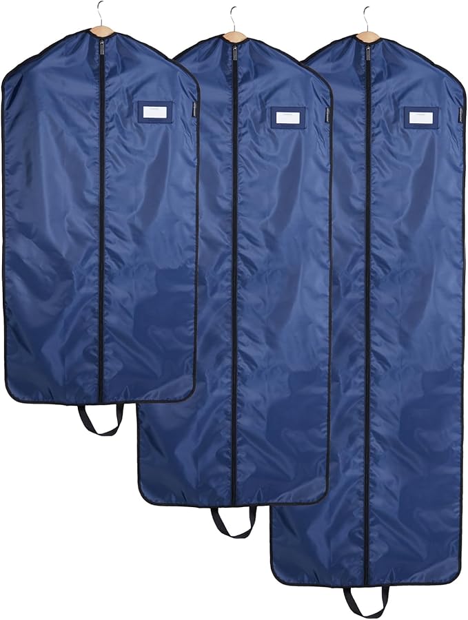 Covermates Keepsakes Garment Bag Set - Premium Polyester - Full Length Zipper - ID Window - Carrying Handles - Closet Storage, Blue