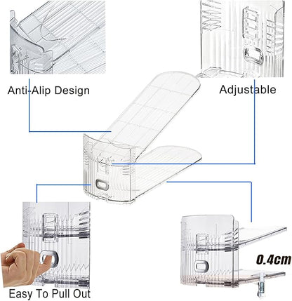 20PACK Shoe slot Organizer for Closet Double Deck Shoe Space Saver Adjustable Shoe Stacker Organize Clear Shoe Slot for Closet Clear Shoe Rack Organizer