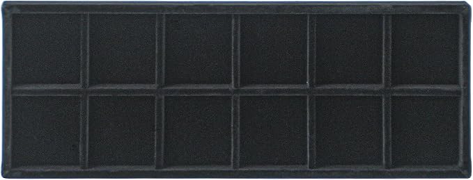 Divided Drawer Organizer, Velvet Jewelry Storage Tray for Necklace, Bracelet, Ring, Earring Display - Bedside Nightstand Desk Holder for Phone, Watch, Sunglasses, Cosmetics Storage/Black/12grid