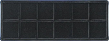 Divided Drawer Organizer, Velvet Jewelry Storage Tray for Necklace, Bracelet, Ring, Earring Display - Bedside Nightstand Desk Holder for Phone, Watch, Sunglasses, Cosmetics Storage/Black/12grid