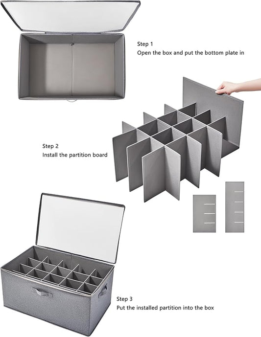 Shoe Storage Organizer for Closet, Shoe Box Organizer, Space Saving Foldable Shoe Rack, Shoe Storage Cabinet with Clear Cover and Reinforced Handles, Fits 20 Pairs, Black