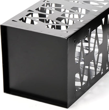 ZENFUN Metal Umbrella Holder Stand for Entryway, Square Umbrella Organizer, Walking Sticks Storage Bin Freestanding for Home, Office, Hotel, Black, 5.9 x 5.9 x 15.7 Inches