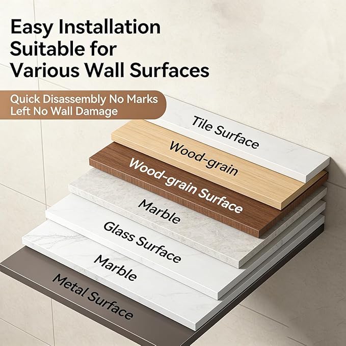 Triangle Suction Cup Shower Caddy, Corner Shower Shelves No Drilling, Aluminum Upgrade Suction Cup Shower Organizer with Towel Bar & Hooks, Heavy-Duty Strong Hold (Gray, 1pc)