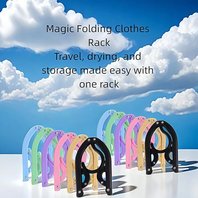 12 Pcs Travel Folding Hangers Cruise Ship Essentials, Portable Plastic Folding Clothes Hanger, Foldable Drying Rack for Suitcase, Camping, Flying, Hotel, Road Trip Essentials