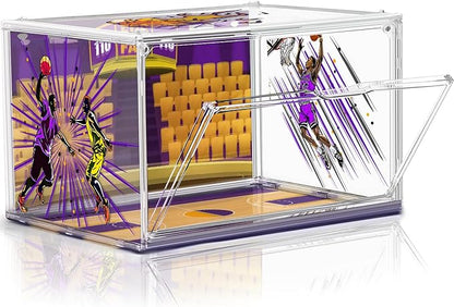 DAYOOH Acrylic Shoe Box Display Transparent Basketball Sneaker Shoe Orgainizer Storage Bins Clear Plastic Stackable Handbag Purse Hats Organizer Containers with Lids, 1Pack Size 14