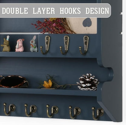 Key Holder for Wall, Mail Organizer Wall Mounted, Gray