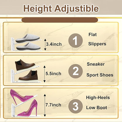 Clear Shoe Slot Organizers 20PACK Shoe Stacker Organizer for Closet Adjustable Shoes Rack Holders Zapateras Organizers