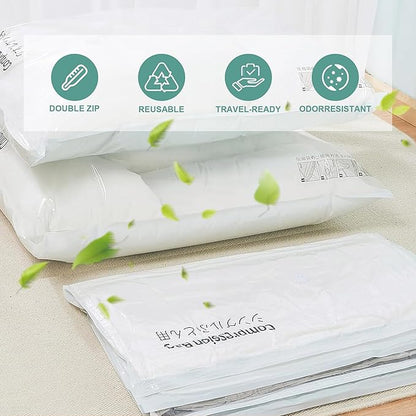 Travel Vacuum Storage Bags with Electric Pump, Multiple Combinations Travel Packing Bags for Luggage and Suitcase, Carry-on Size Compression Space Saver for Clothes and Clothing (B: 8 Medium-EPUMP)