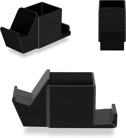 Desk Organizer with Game Controller Holder, Tablet Stand for iPads/iPhones, TV Remote & Pen Storage, Reduce Desktop Clutter, Have All Your Side Table Items in One Space (Black)